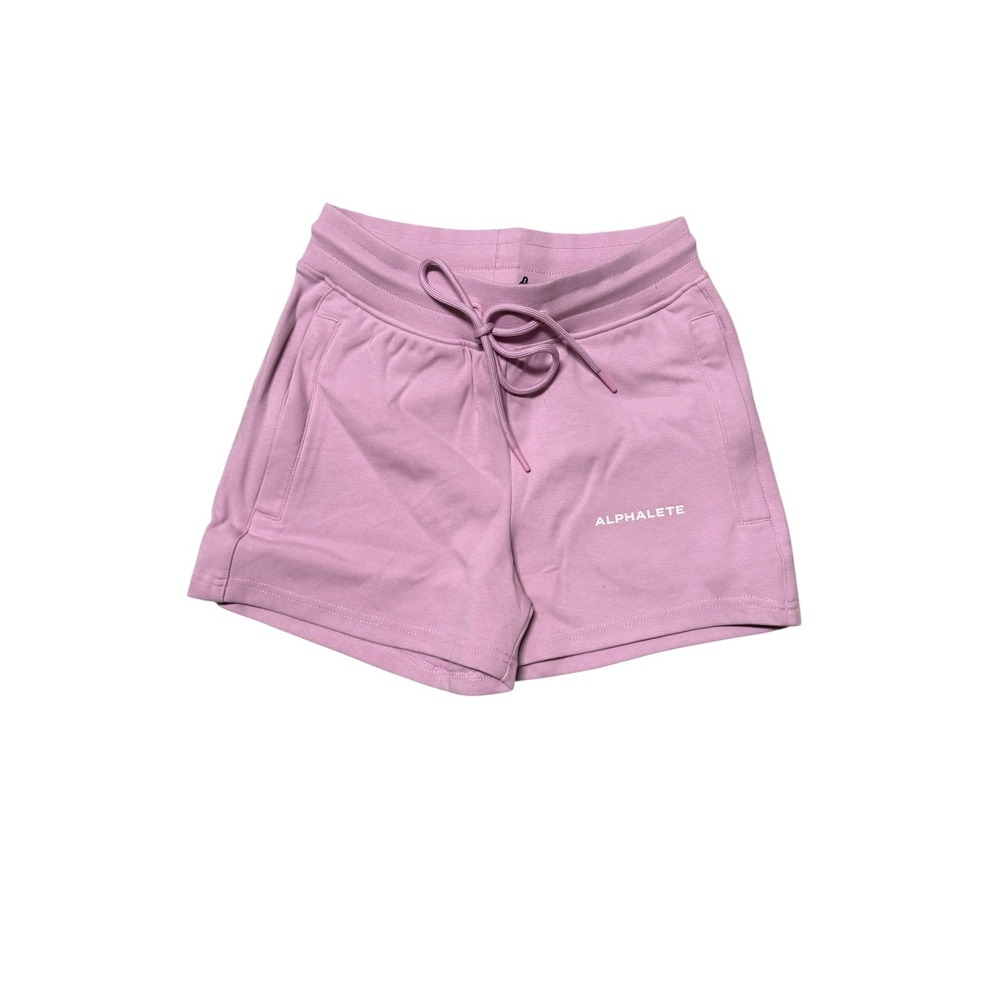 ALPHALETE Women's Essential Gym Shorts Bloom Pink XS NWT Drawstring‎ Lounge